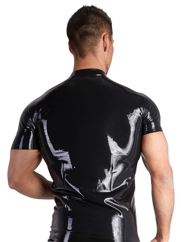 LateX Tee Shirt en Latex avec Zip Taille L
