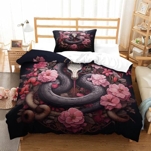 Housse de couette serpent avec fermeture éclair pour un lit infroissable et net - 3