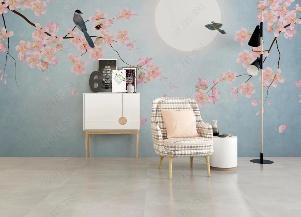Papier peint intissé fleurs pour masquer un mur nu poster géant salon et chambre - 3