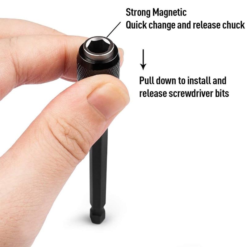 Magnetic Screwdriver Hexagonal Adapter Drill bit Replacement Extension kit self-Locking Rod Chuck nut Tool(Mix)