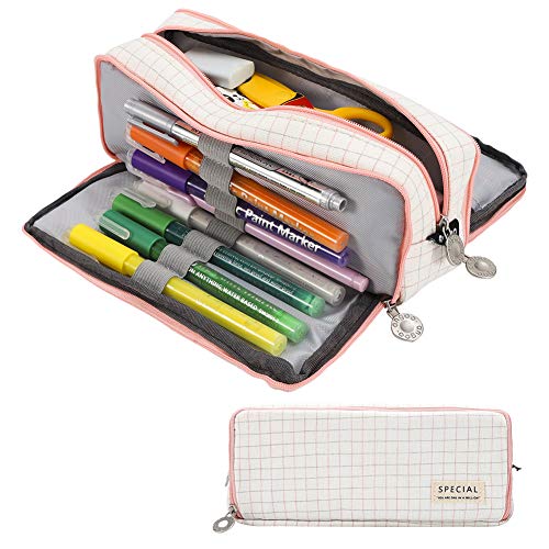 Mytobang Estuche de lápices de gran capacidad, estilo simple, caja de papelería con cremallera, ideal para niños y niñas adolescentes