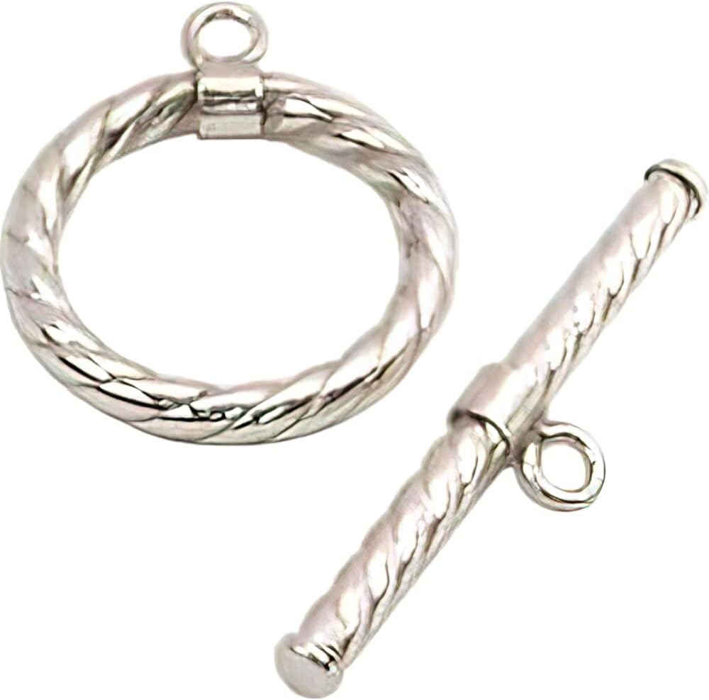 8 Twisted Toggle Clasps Sterling Silver Jewelry 16mm
