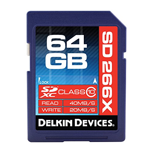 Delkin ProS64 GB SDXC ProNX10 266 x 40 MB/s Read 20 MB/s Write
