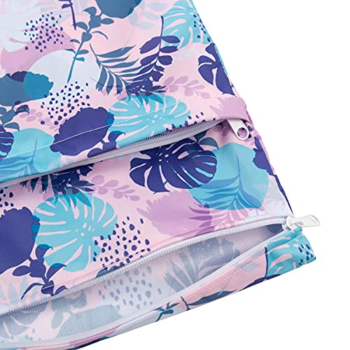 Image of Babygoal Wet Dry Bags for Baby Cloth Diapers, Washable Travel Bags, Beach, Pool, Gym Bag for Swimsuits & Wet Clothes with Two Zippered Pockets 3 Pack, 3LN19