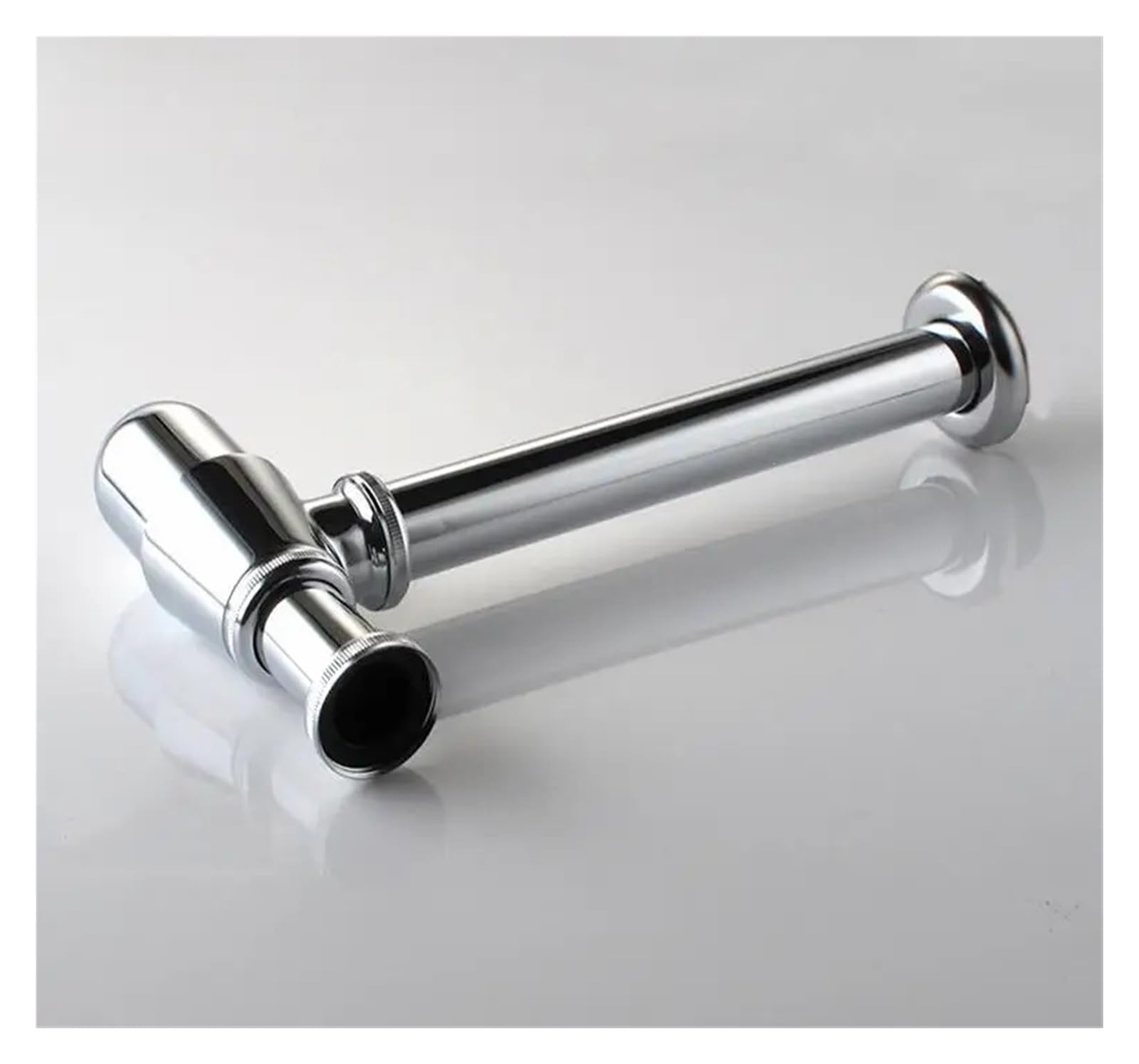 P Type Trap Brass Bottle Trap Bathroom Sink Vanity Basin Pipe Waste Drain Siphon Drainer P-Trap for Home(Chrome)