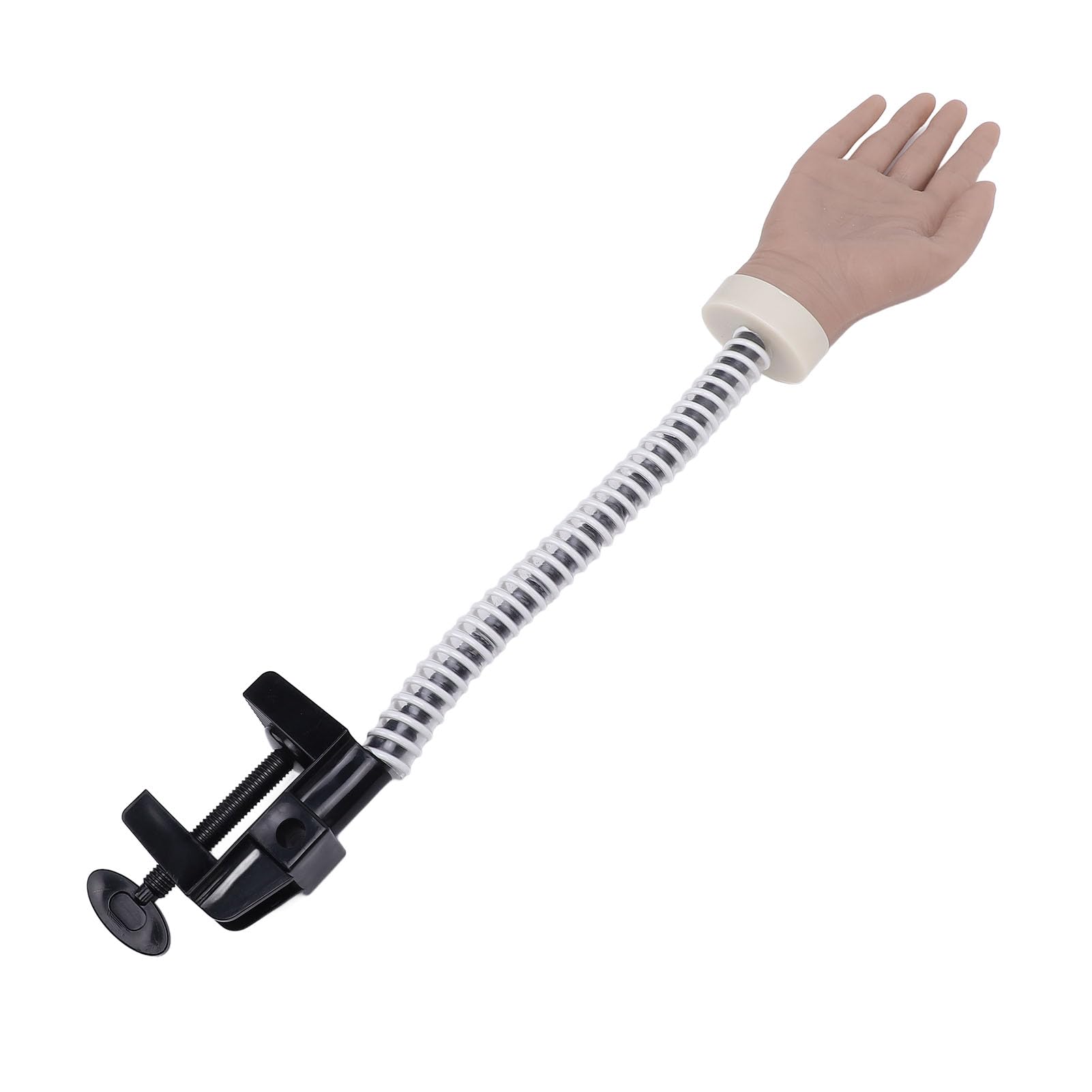 Mano di allenamento in silicone per la pratica delle unghie con base a morsetto, manichino flessibile e mobile per manicure destinato ai principianti, mano riutilizzabile in