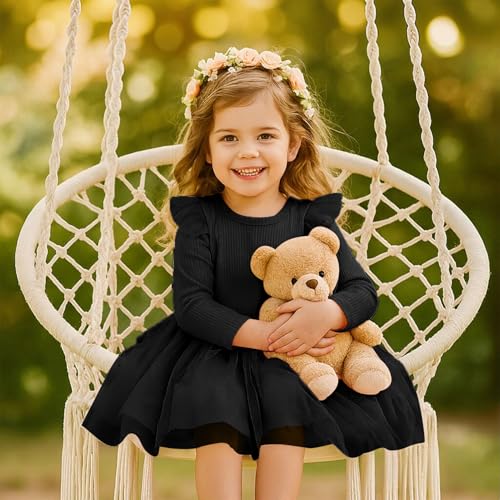 Toddler Girl Tulle Dress Fall Ruffle Long Sleeve Baby Girl Fashion Casual Dresses 2-6Y3