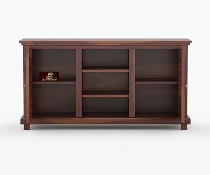 Craft King Sheesham Wood Wardrobe for Bedroom | Wooden Door Clothes Cupboard | Solid Wood Almirah with Drawers & Multiple Shelves Storage (Design 6)