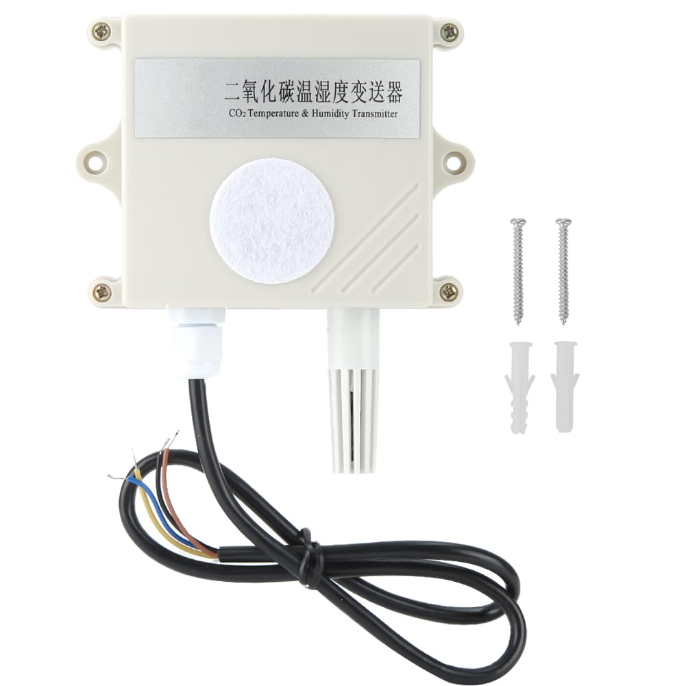 Detector de Sensor de CO2 Tecnología infrarroja de Alta precisión Medición Concentración Temperatura Transmisor de Humedad Comunicación 485 Larga Vida útil Carcasa de PVC