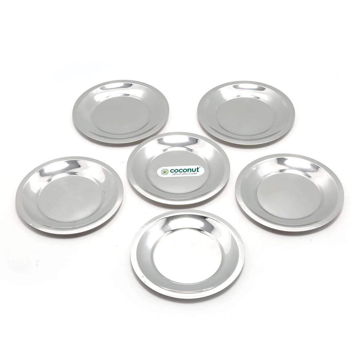 Coconut Glass Lid Set of 6 | Stainless Steel Ciba Lids | Small Cup & Mug Covers | Tea Cup Lids | Round Steel Coasters | Kitchen Lid Set 9.3 cm-image-29