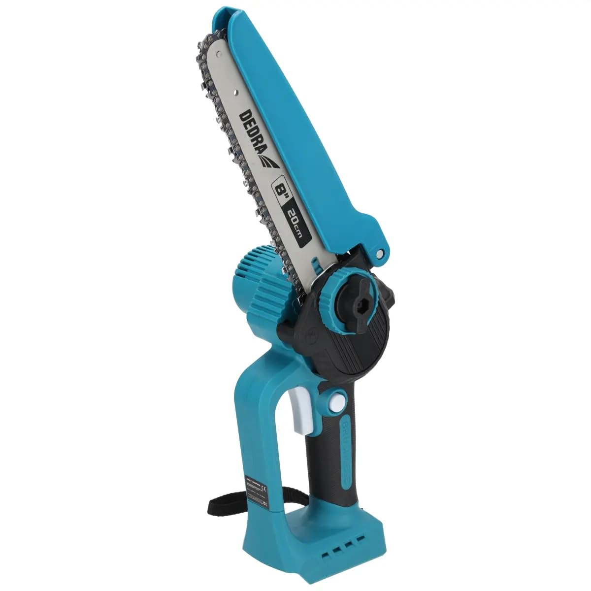 Dedra SAS+ALL DED7181S 18 V – bezszczotkowa mini piła łańcuchowa 8″ (200 mm), prędkość 5400 RPM, cięcie do 190 mm, automatyczne smarowanie, bez akumulatora i ładowarki
