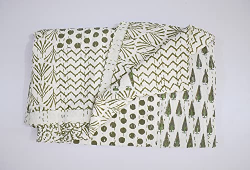 Patchwork Kantha Edredón Algodón Colcha Bohemia Impreso Manta 4
