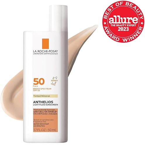 Miniatura 2 de La Roche-Posay Anthelios 50Mineral Protector solar para el rostro líquido ultra ligero SPF 50con Antioxidantes tintada 17onzas fluidas