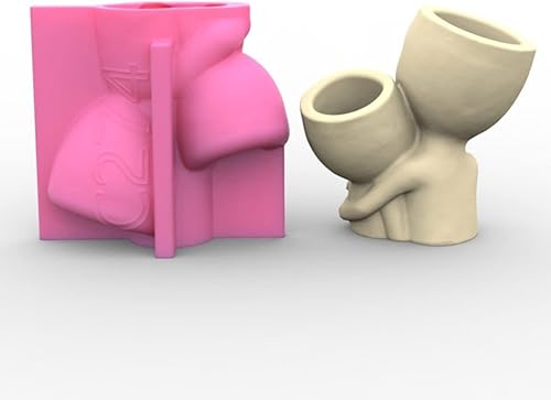 Miniatura 8 de Molde de silicona para macetas de hormigón para suculentas, moldes de yeso de cemento de arcilla, moldes de yeso de bricolaje para el hogar, jardín,