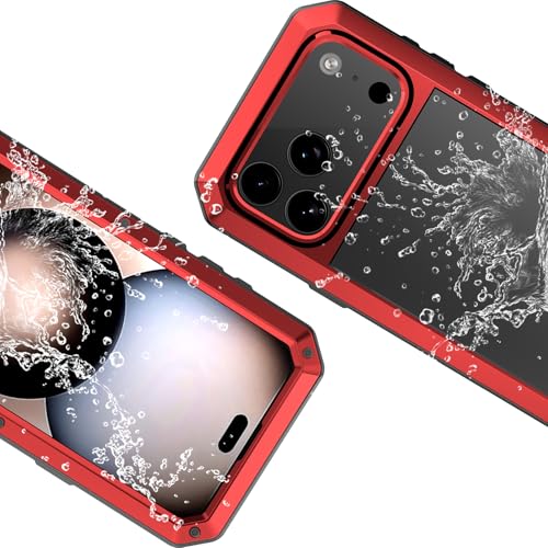 Coque en aluminium iPhone 17 Pro Max rouge robuste luxe - 2
