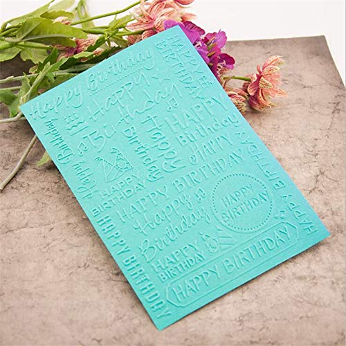 Welcome to Joyful Home 1PC Happy Birthday Background Embossing Folder for Card Making Floral DIY Plastic Scrapbooking Photo Album Card Paper DIY Craft Decoration Template Mold