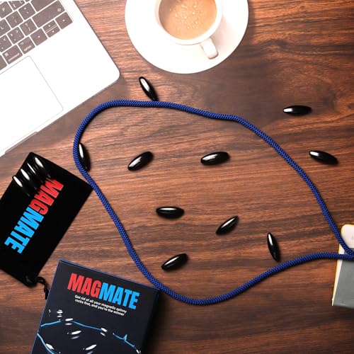 Image of MAGMATE Spin Original Magnetic Board Game - Ages 3+ Fun Strategy & Educational Game for Kids & Adults - 18 Spinny Magnets, Travel Bag and Lanyard