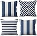 JgZATOA Fodera per Cuscino A Righe Blu Fodera per Cuscino per Divano da Letto per Casa Fodera per Cuscino per Auto 45 X 45 Cm Set di 4