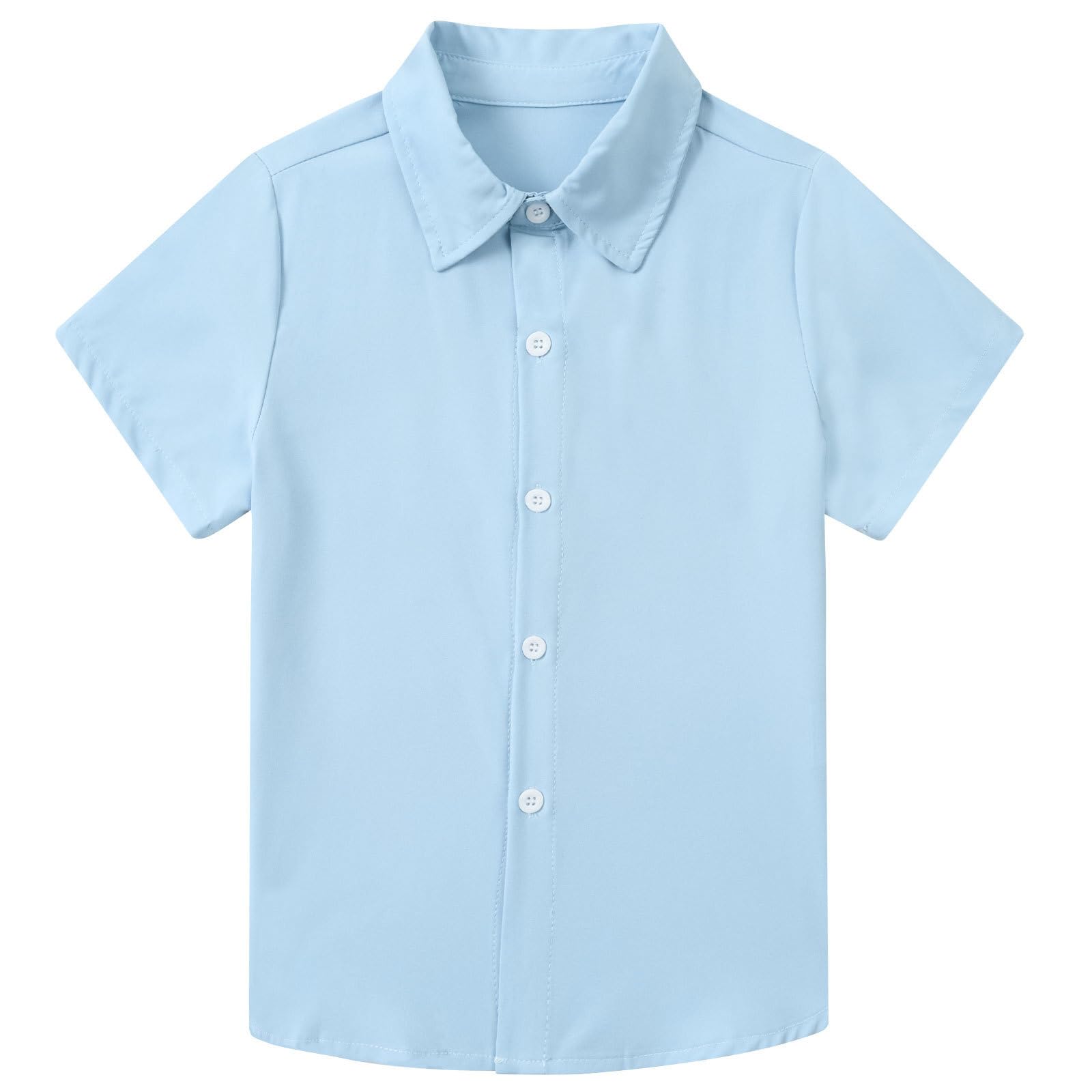 kids4ever Jungen Kurzarm Hemden Button Down Kinderhemd Casual Sommer Freizeithemd für 2–10 Jahre