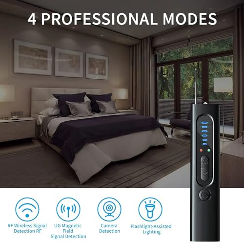 Image of Skypearll Hidden Camera Detector Device- Pocket Sized Anti Spy Camera Detector, Listening Device GPS Tracker Detector, 5 Levels Sensitivity Adjustable 4 Professional Modes