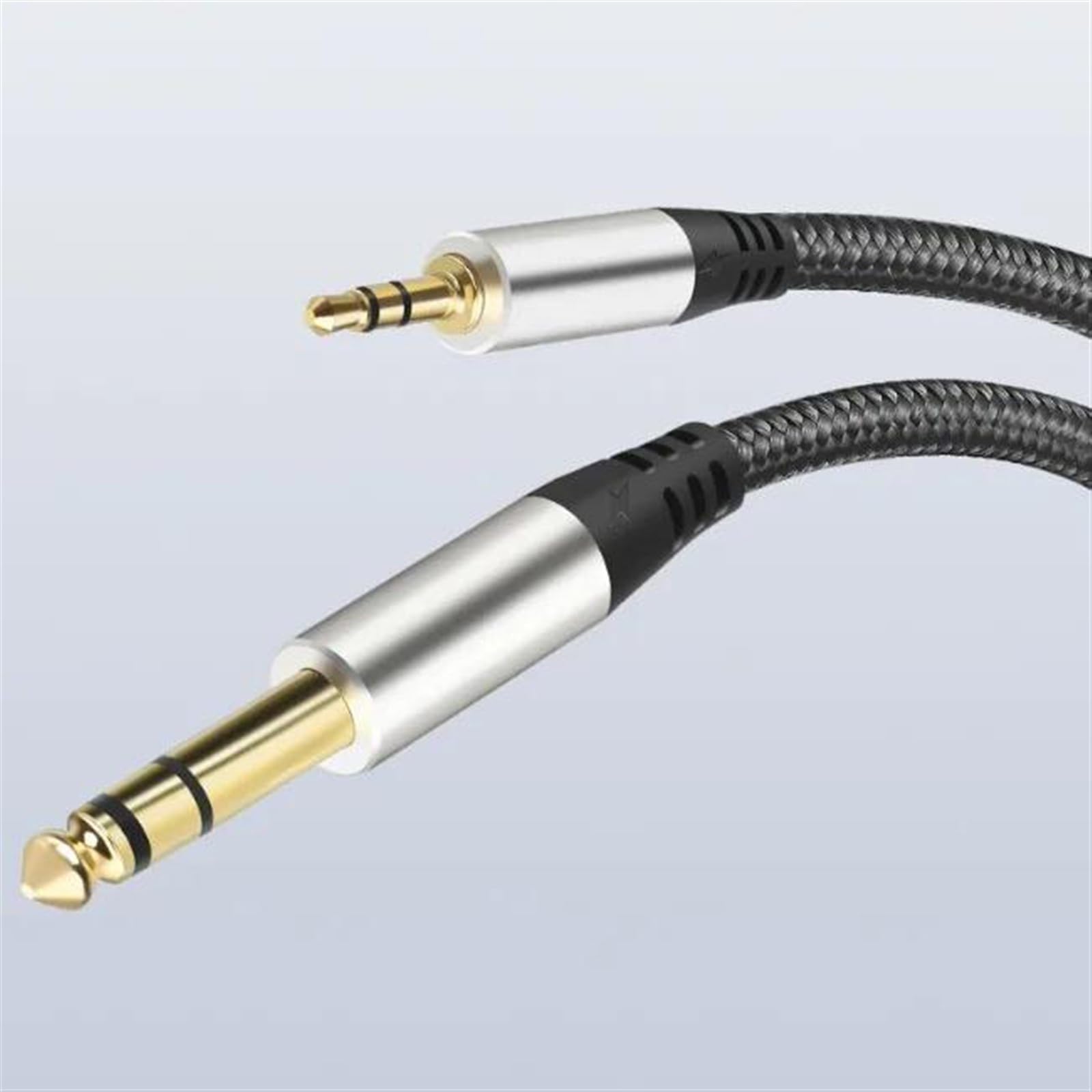 3.5mm 1/8 Do 6.35mm 1/4 TRS Linia Audio Pozłacany Adapter Gniazda Jack Kabel Aux Do Wzmacniacza Gitarowego Mikser Głośnikowy Kabel do Instrumentów Gitarowych (Color : 10m)