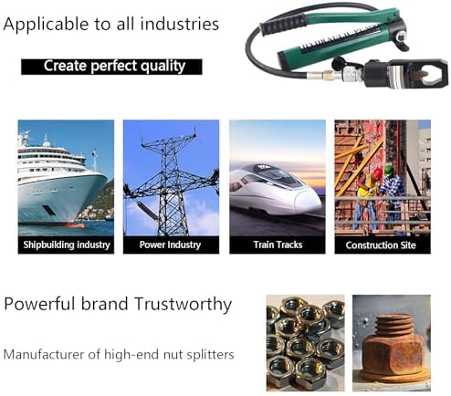 Heavy Duty Hydraulic Nut Splitter Tool - Portable 16T Nut Separator & Cracker for Removing Rusty, Broken, or Damaged Nuts - Durable & Efficient Rust Removal Solution