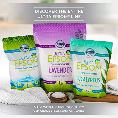 SaltWorks Ultra Epsom, Lavender Scented Premium Epsom Bath Salt, 5 Pound Resealable Bag