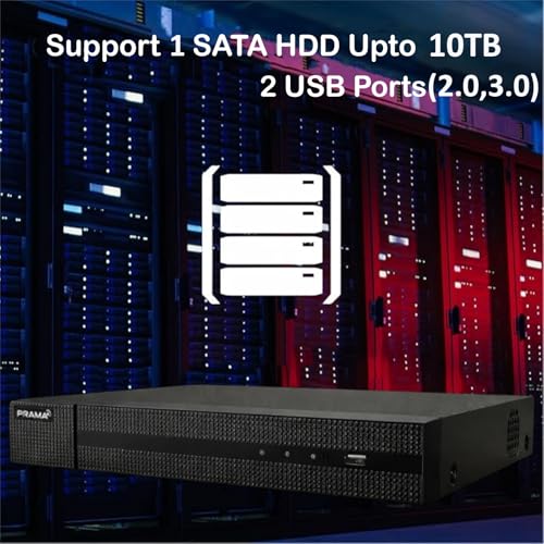 Image of PRAMA PT-DRAS2A16U-K2 HD-TVI AI Sense 16ch 8MP DVR with h-265 Compression, 2 SATA Interface Upto 10TB Capacity for Each Disk.