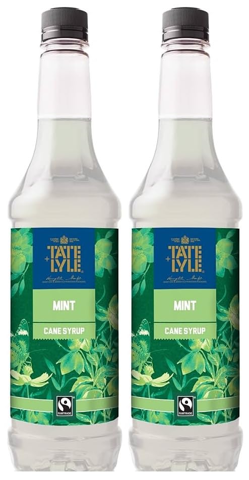 Tate & Lyle Mint Cane Coffee Syrup 750ml Fairtrade (Pack of 2 Bottles No Pump)