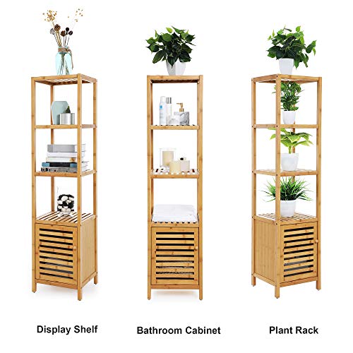 Songmics BATHROOM SHELF Bamboo Bathroom Storage Floor Cabinet thumb #4