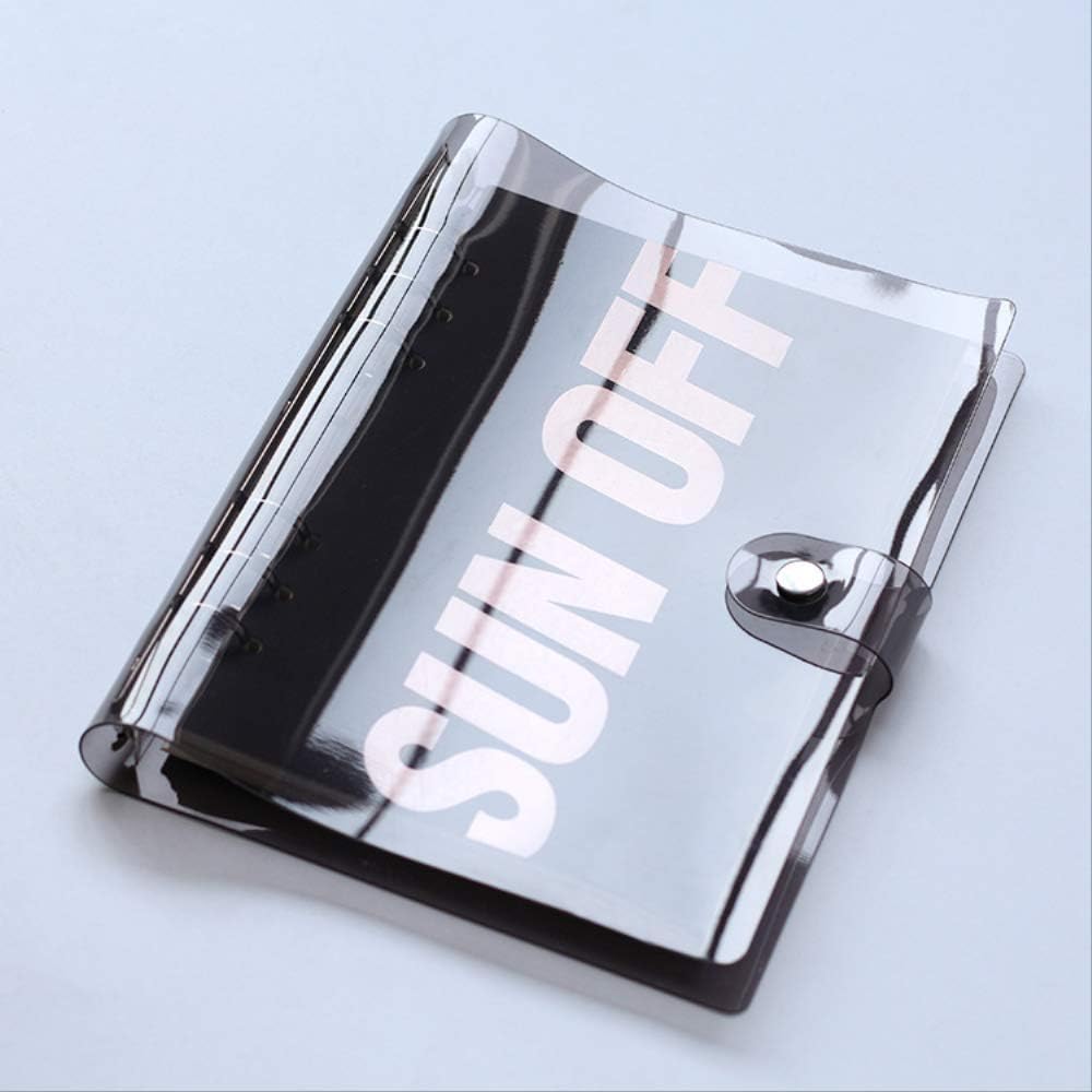 MNFL Notebook Transparent Spiral Agenda Traveler Journal Notebook Shell School DIY 6 Holes Binder Diary Planner Cover A5 A6