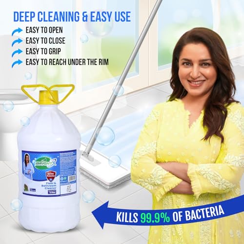Image of Brightx Floor Cleaner Liquid Pine | Disinfectant Phenyl for Floor Cleaning | Kills 99.9% Germs | Bathroom & Tile Cleaner | Multi Surface Cleaner for Home | Concentrated Liquid | 5L x 2 Pack