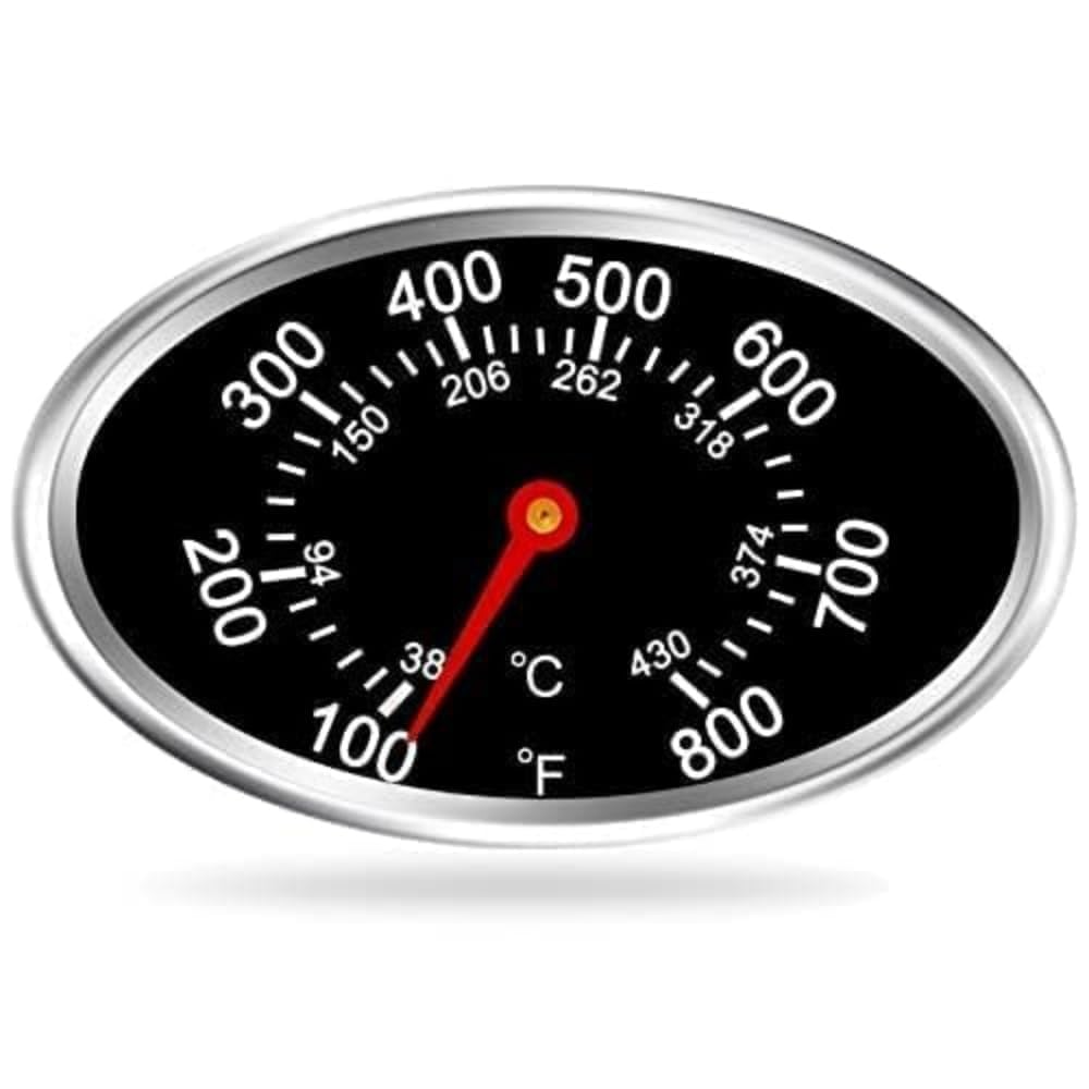 Grill Lid Thermometer Heat Indicator Replacement for Grill Master Nexgrill 720-0697, 720-0737, BBQ Temperature Gauge Replacement Parts for Nexgrill 720-0830H, 720-0888, Outdoor Cooking Tools