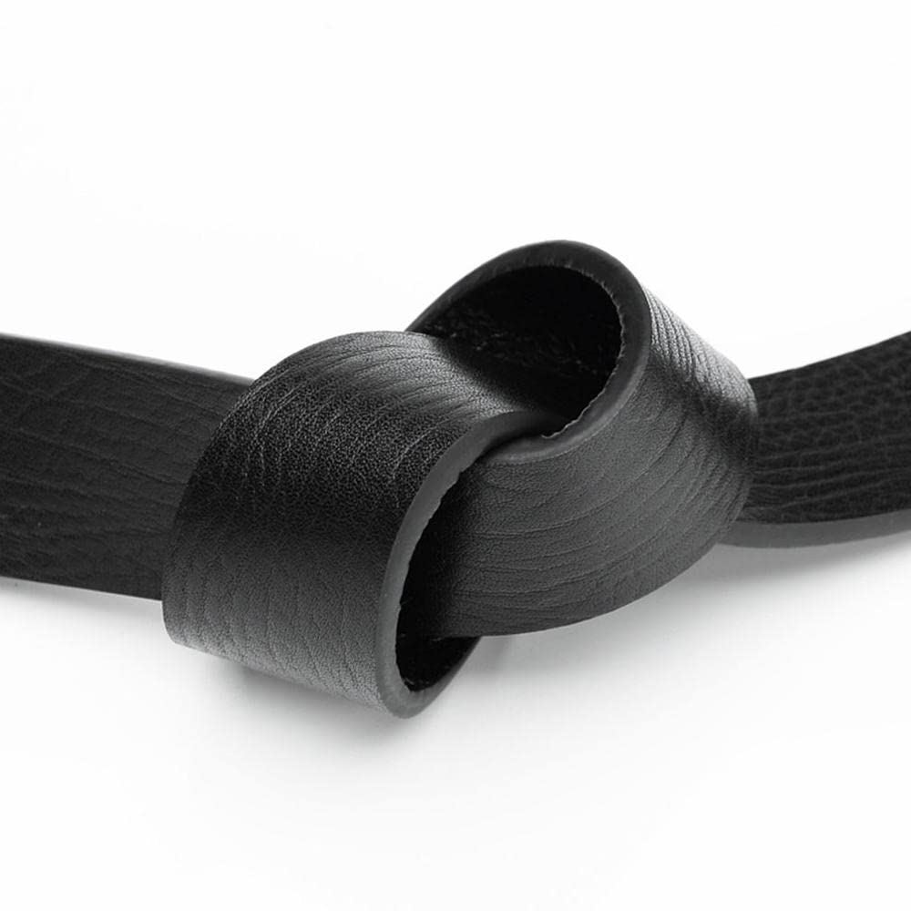 Moda Real Cuero Genuino patrón de Rayas Hombres Cuero de Vaca Suave Deslizamiento Estilo Piel de Vaca 3,3 cm Cinturones sin Hebilla (Color : Black, Size : 120cm 36to37 Inch)