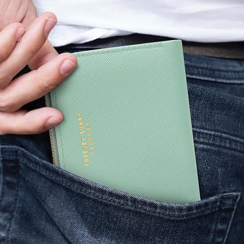 Image of KOTORA Womens Small Wallet Girls Tiny Slim Wallets Pretty Mini Card Holder Thin Short Zip Coin Purse with Love Pendant and Tassels (Green)