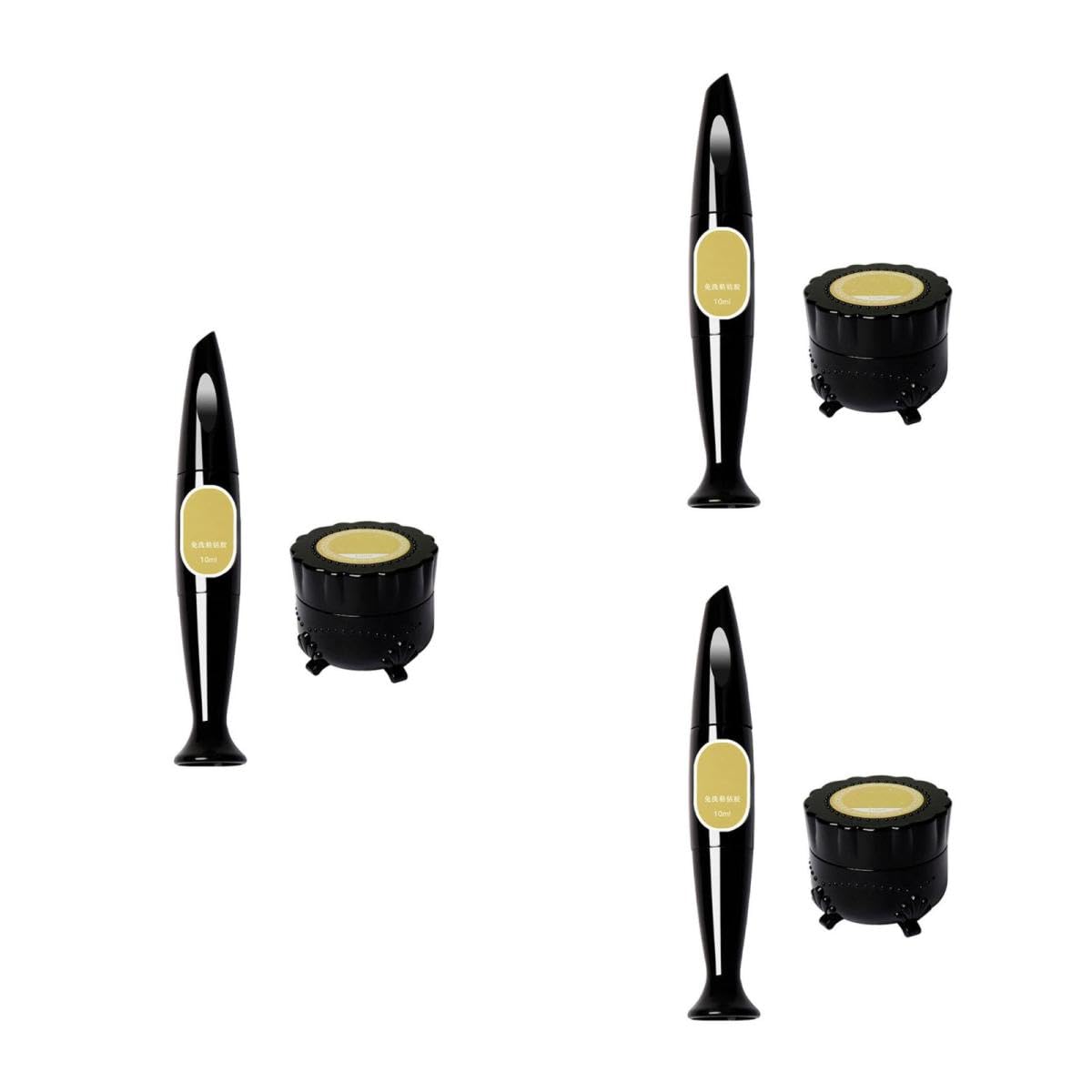 FRCOLOR 3sets Colla Per Nail Art Penna Adesiva Per Strass e Riempi Giunti Gel Per Unghie Senza Risciacquo Adatta Per Decorazioni Unghie e Manicure Professionale
