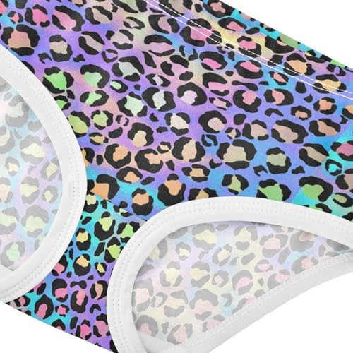 Wusikd Leopard Cheetah Girls' Underwear Cotton Rainbow Girls Briefs Soft Toddler Underwear 5T4