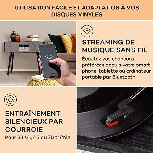 Auna Platine Vinyle Bluetooth, Tourne Disque Vinyle CD & USB avec Haut Parleur, Tourne-disques Audio Vinyle 33 Tours… - Les Beatles, Paul McCartney, John Lennon, RIngo Starr, George Harrison Auna Platine Vinyle Bluetooth, Tourne Disque Vinyle CD & USB avec Haut Parleur, Tourne-disques Audio Vinyle 33 Tours… – Image 5
