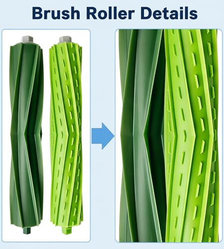 Image of Replacement Rubber Roller Brushes Compatible with iRobot Roomba E & I &J Series e5 e6 e7 i1 i1+ i2 i3 i3+ i4 i4+ i6 i6+i7 i7+ i8 i8+ j6+ j7 j7+, Combo i5 i5+j5 j5+ Vacuum 2 Sets