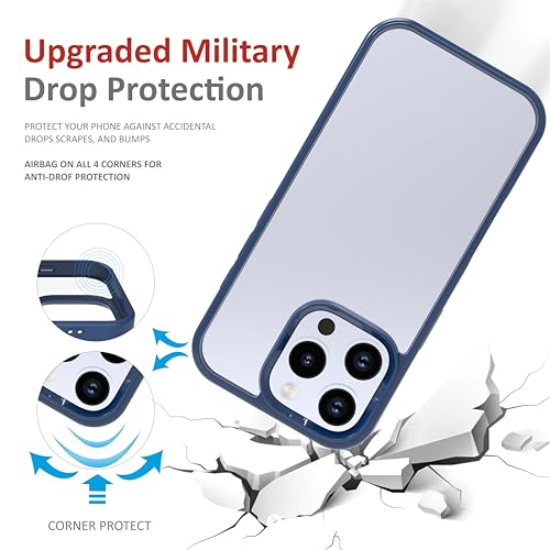 Image of for iPhone Case 16 Pro, [Anti-Yellowing Technology] [Military Grade Drop Protection] Shockproof Slim Hybrid Phone Case for iPhone 16 Pro- Indigo Blue