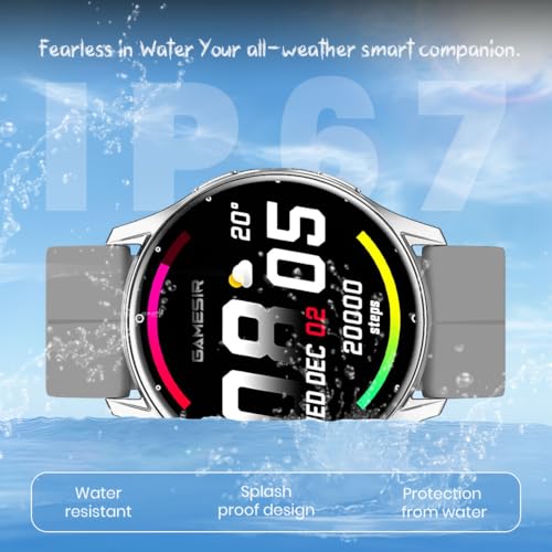 Image of GameSir Active 2 Smartwatch for Men & Women, 1.39 inch HD Round Display, Bluetooth Calling, Heart Rate & SPO₂, 100+ Sports Modes, IP67, Long Battery Life for Android & iOS (Magnetic Grey)
