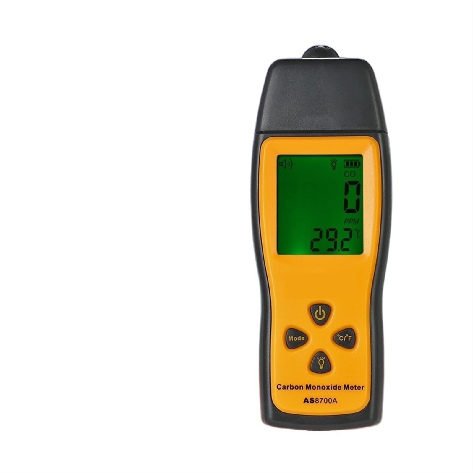 Gasdetektor, Tragbares Kohlenmonoxid-Messgerät, CO-Gastester, Monitor-Detektor, LCD-Display, Ton- und Lichtalarm, 0–1000 ppm
