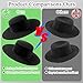 YEAJOIN Fashion Classic Black Fedora Flat Hat Large Size, Wide Brim Jazz Hats Church Derby Cap for Women and Men Causal Wear