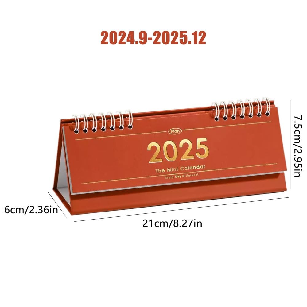 Calendario da scrivania 2024-2025, calendario da scrivania, semplice calendario da scrivania, pezzo da ufficio, calendario mensile, regalo con pittura cinese (rosso prugna)
