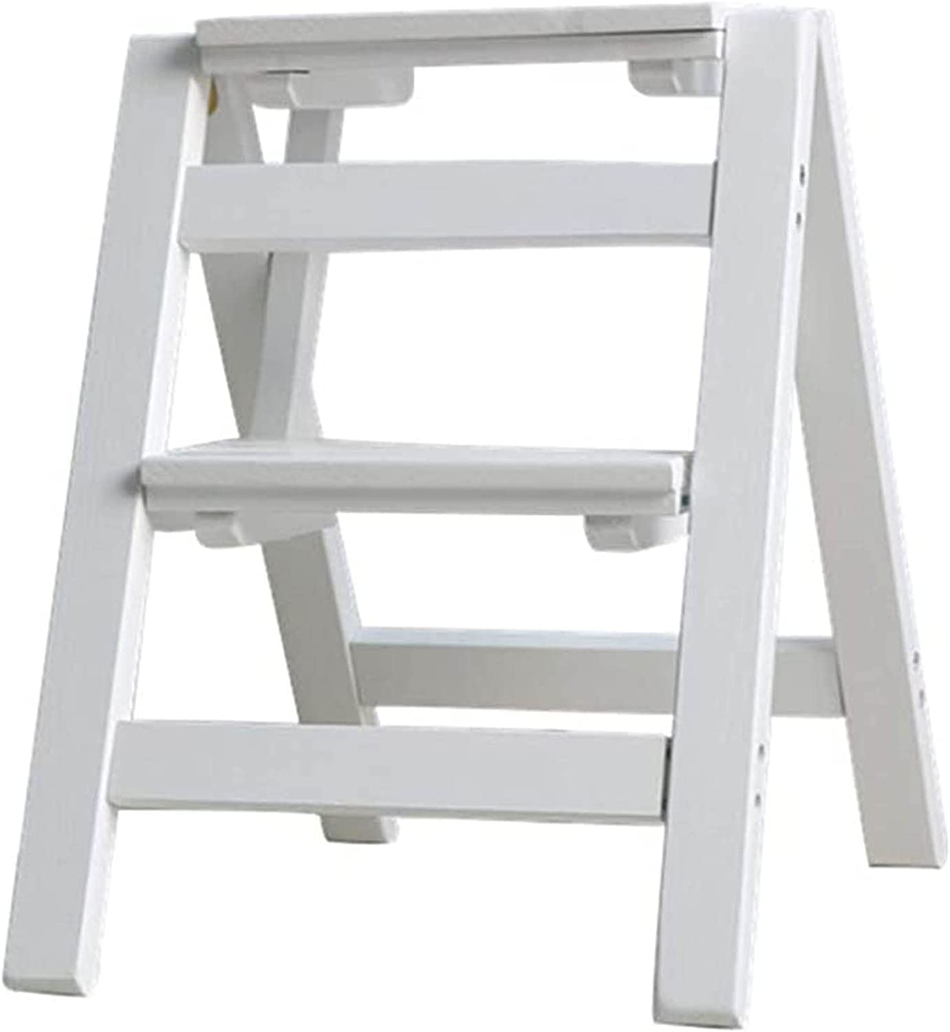 Step Ladder 2 Step Stool Folding Step Stools for Adults with Anti-Slip Sturdy and Wide Pedal Stepladder Multi-Use for Household & Office Foldable Step Stool (White R)