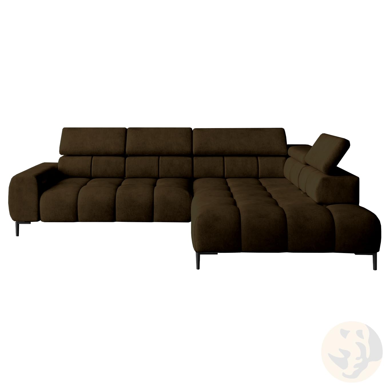 A-dekor homePlaza L Corner Sofa Relax Function Seat Depth Adjustment Electric 300 cm (Left, Brown)
