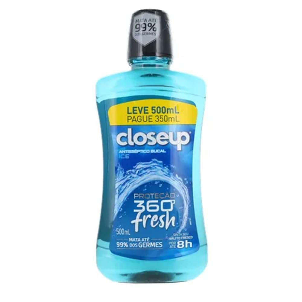 Close Up Enxaguante Bucal Antisséptico Ice Closeup Proteção 360° Fresh Frasco Leve 500Ml