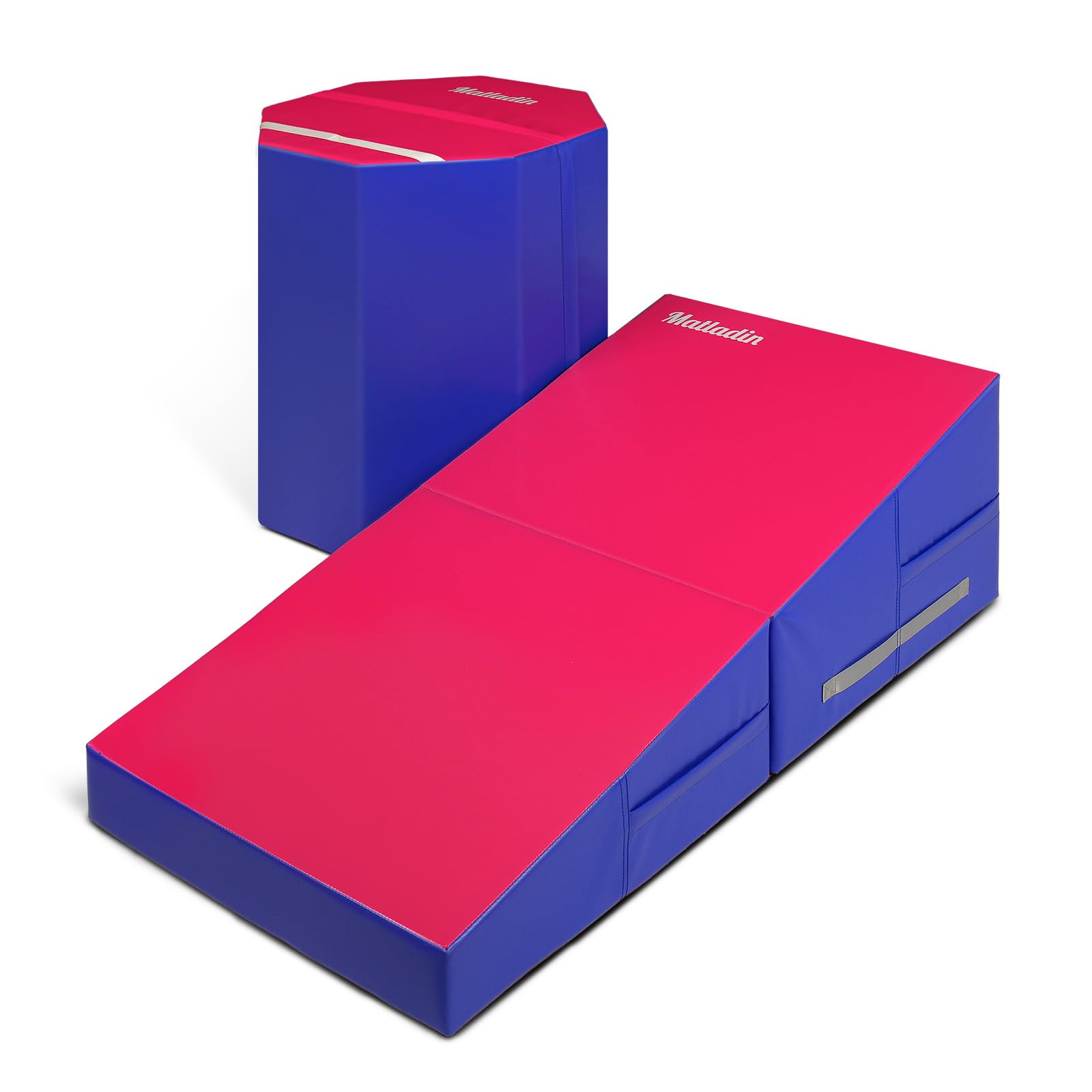 MatladinGymnastics Set, 48"x24"x14" Incline Mat & 24"x26" Octagon Skill Shape Tumbling Trainer