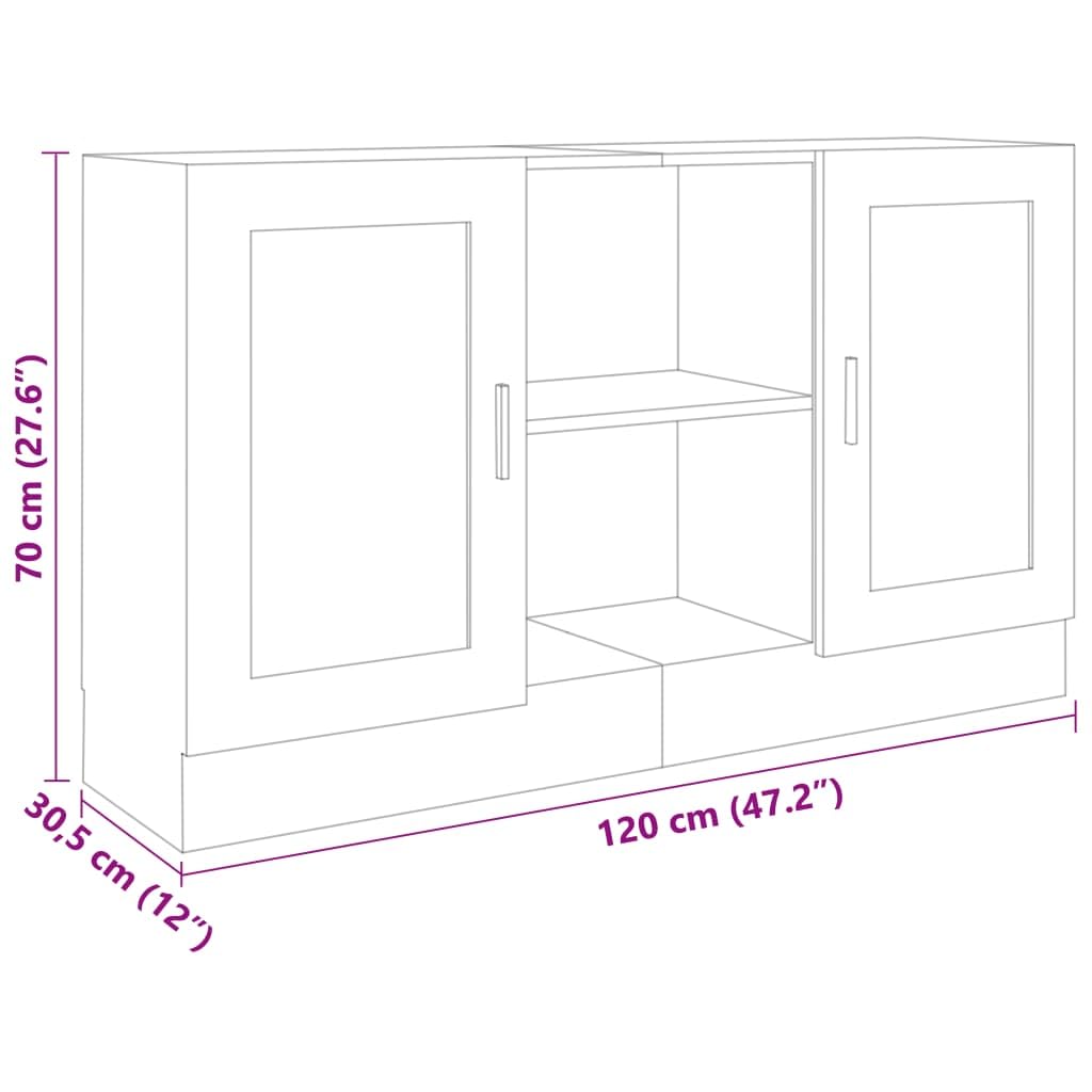 vidaXL Credenza Grigio Cemento 120x30,5x70 cm in Legno Multistrato