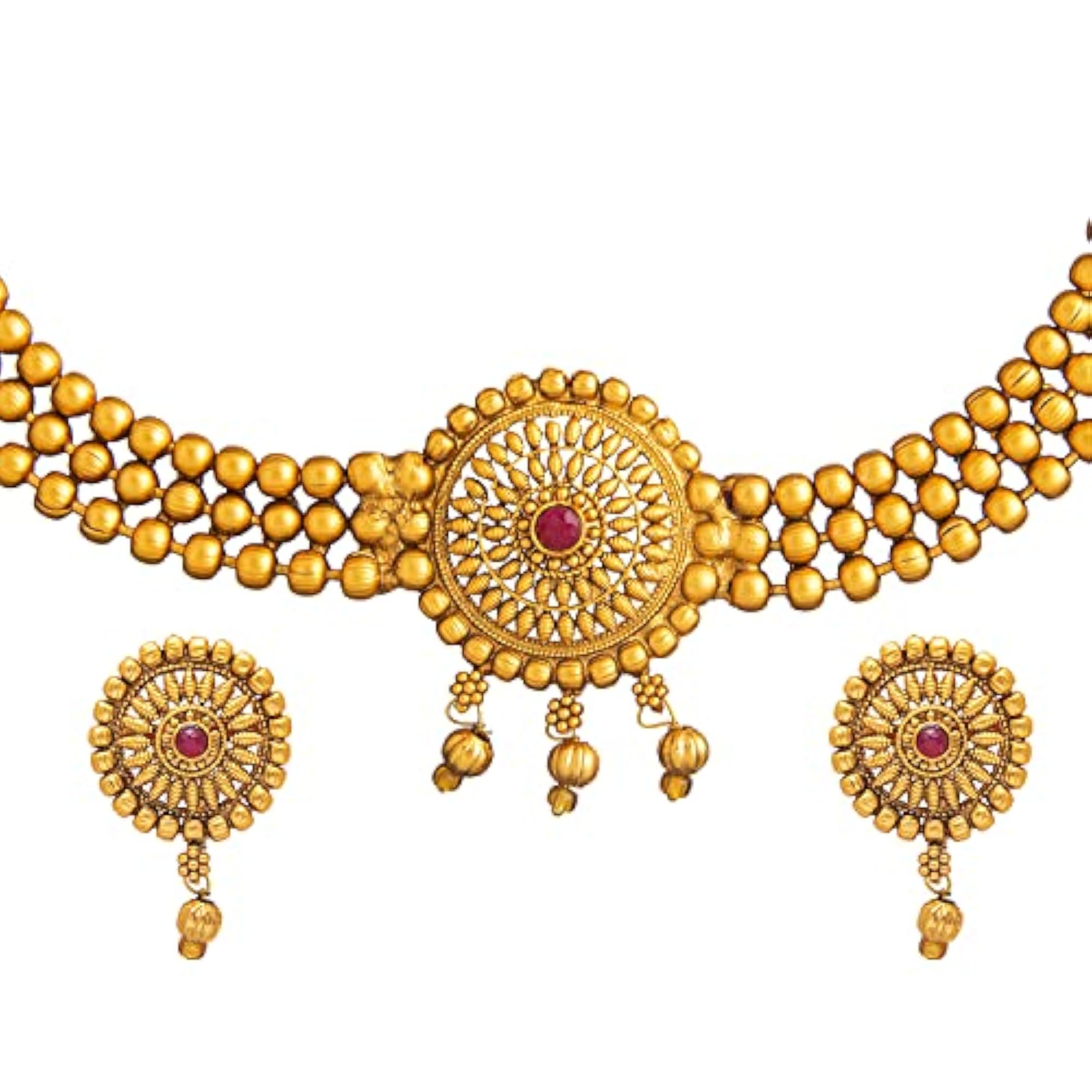 Antique Gold Plated Stylish Traditional Ethnic Thushi Choker Necklace Set